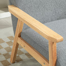 HOMCOM Accent Chair With Wood Frame Wide Seat Cashmere Armchair Grey