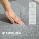 HOMCOM Accent Chair With Wood Frame Wide Seat Cashmere Armchair Grey