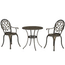 Outsunny 3PCs Bistro Set,  Aluminium Garden Table and Chairs