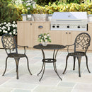 Outsunny 3PCs Bistro Set,  Aluminium Garden Table and Chairs