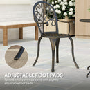 Outsunny 3PCs Bistro Set,  Aluminium Garden Table and Chairs