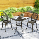 Outsunny 3PCs Bistro Set,  Aluminium Garden Table and Chairs
