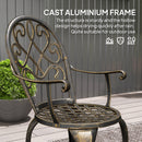 Outsunny 3PCs Bistro Set,  Aluminium Garden Table and Chairs