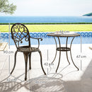Outsunny 3PCs Bistro Set,  Aluminium Garden Table and Chairs