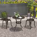 Outsunny 3PCs Bistro Set,  Aluminium Garden Table and Chairs