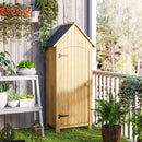 Outsunny Wooden Small Garden Shed With 3 Shelves And Tilt Roof