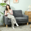 HOMCOM 2 Seater Sofa, Velvet-Feel Upholstered Loveseat for Small Space