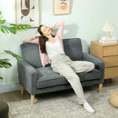 HOMCOM 2 Seater Sofa, Velvet-Feel Upholstered Loveseat for Small Space