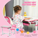 HOMCOM Kids Desk and Chair Set - Pink