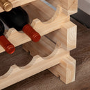 HOMCOM 36 Bottle Shelf Wine Rack Holder Standing Holds Storage Fir Wood Cellar