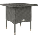 Outsunny PE Rattan Outdoor Coffee Table, Easy Match Rattan Side Table