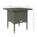 Outsunny PE Rattan Outdoor Coffee Table, Easy Match Rattan Side Table