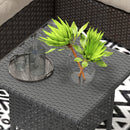 Outsunny PE Rattan Outdoor Coffee Table, Easy Match Rattan Side Table