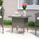 Outsunny PE Rattan Outdoor Coffee Table, Easy Match Rattan Side Table
