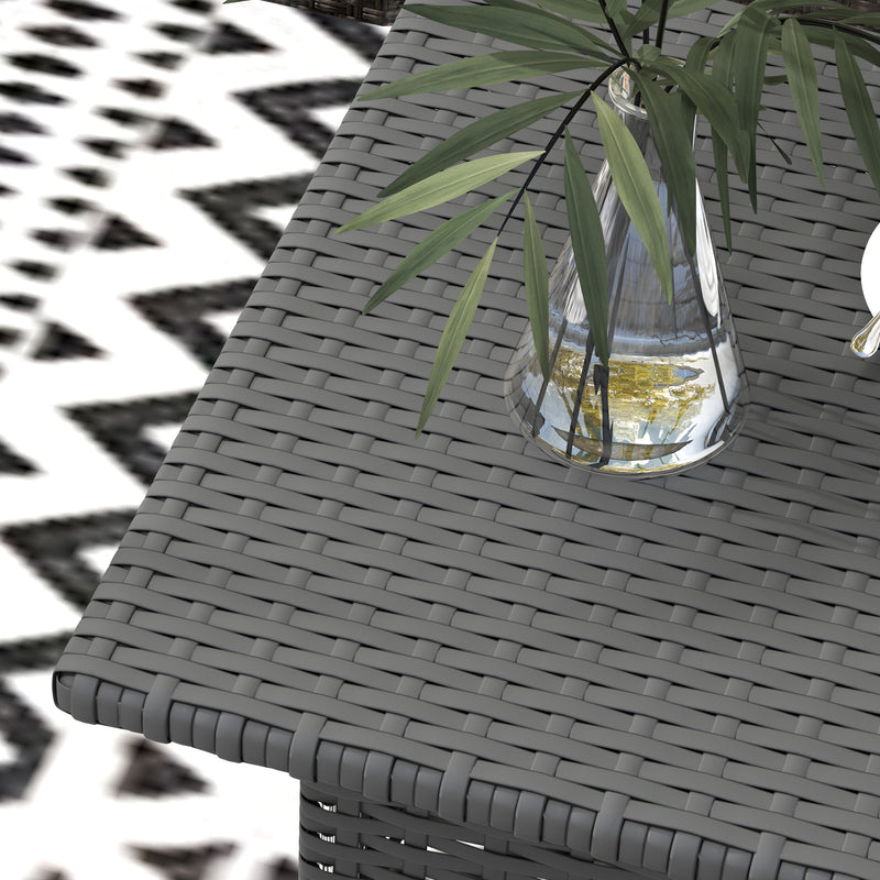 Outsunny PE Rattan Outdoor Coffee Table, Easy Match Rattan Side Table
