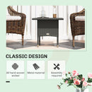Outsunny PE Rattan Outdoor Coffee Table, Easy Match Rattan Side Table