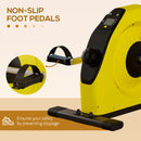 SPORTNOW Mini Exercise Bike, Under Desk Bike for Legs, Arms Workout, Yellow