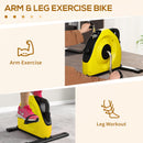 SPORTNOW Mini Exercise Bike, Under Desk Bike for Legs, Arms Workout, Yellow