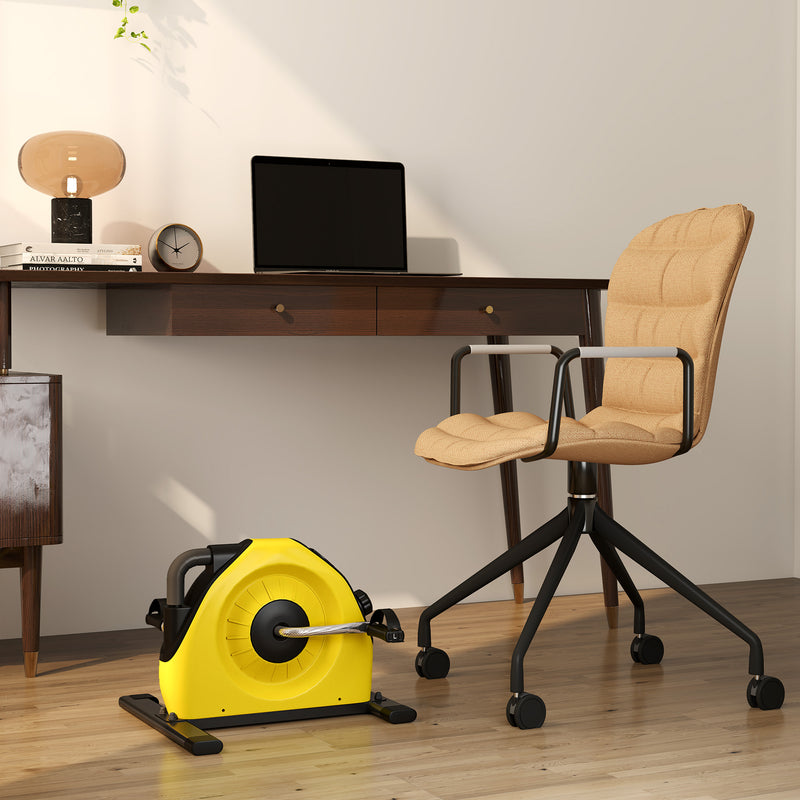 SPORTNOW Mini Exercise Bike, Under Desk Bike for Legs, Arms Workout, Yellow