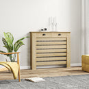 HOMCOM Radiator Cover With Drawer, Horizontal Slat, 111cm, Oak