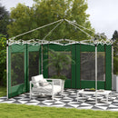 Outsunny 3x3(m) or 3x6m Pop Up Gazebo Side Panels with Windows, Green