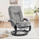 HOMCOM Manual Recliner Armchair With Footrest, Wooden Base, Grey