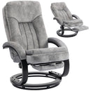 HOMCOM Manual Recliner Armchair With Footrest, Wooden Base, Grey