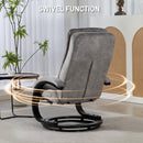 HOMCOM Manual Recliner Armchair With Footrest, Wooden Base, Grey