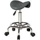 HOMCOM Saddle Chair, Rolling Salon Stool for Massage Spa, Grey