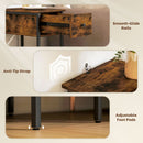 HOMCOM Industrial Slim End Table Nightstand For Small Spaces Rustic Brown