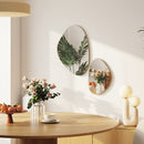 HOMCOM Pebble-Shaped Decorative Mirror, Set of 2 Wall Mirror, Gold Tone