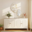 HOMCOM Pebble-Shaped Decorative Mirror, Set of 2 Wall Mirror, Gold Tone
