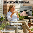 Outsunny 4 Seater Wooden Garden Furniture Set with Loveseat, Chairs, Table