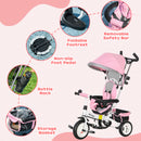 HOMCOM 6 In 1 Kids Trike, Stroller With Parent Handle