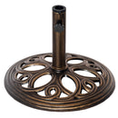 Outsunny Round Patio Umbrella Base Stand, Umbrella Holder, Bronze Tone