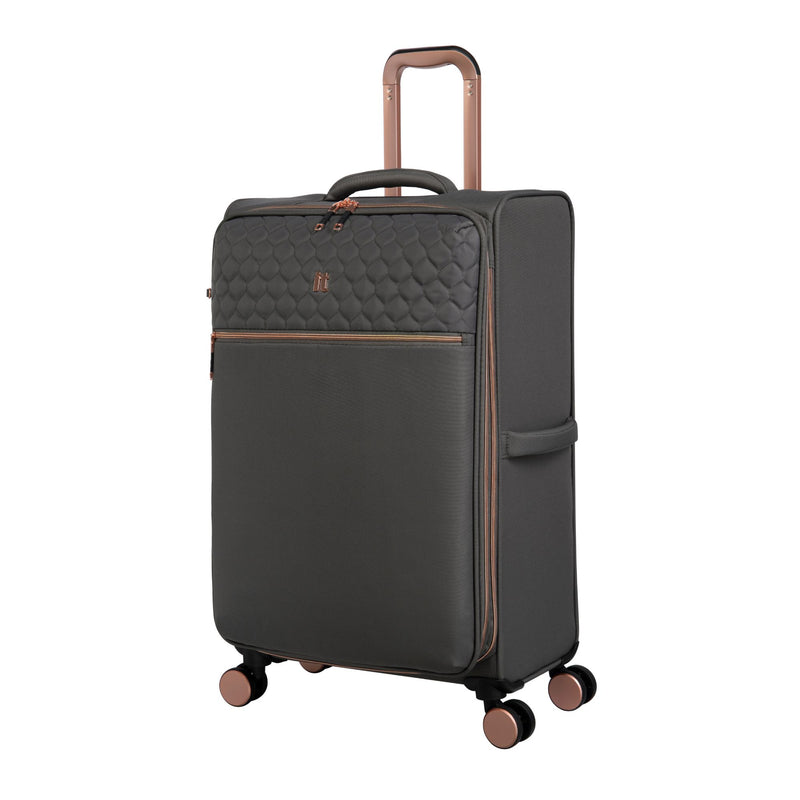 IT Luggage Divinity Grey & Rose Gold 8 Wheel Suitcase