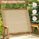 Set Of 2 Folding Camp Chairs Lightweight With Aluminum Frame-Beige