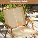 Set Of 2 Folding Camp Chairs Lightweight With Aluminum Frame-Beige