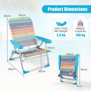 2/3 Pack Foldable Beach Chair with Armrests and Carry Strap
