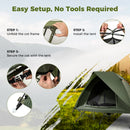 2-Person Camping Cot Tent Foldable Off-Ground Camping Combo for Adults-Green