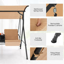 2 Person Outdoor Porch Swing With Canopy And 23L Cooler Bag