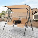 2 Person Outdoor Porch Swing With Canopy And 23L Cooler Bag