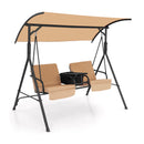 2 Person Outdoor Porch Swing With Canopy And 23L Cooler Bag