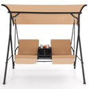 2 Person Outdoor Porch Swing With Canopy And 23L Cooler Bag