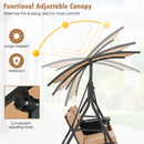 2 Person Outdoor Porch Swing With Canopy And 23L Cooler Bag