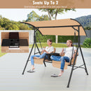 2 Person Outdoor Porch Swing With Canopy And 23L Cooler Bag