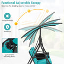2 Person Outdoor Porch Swing With Canopy And 23L Cooler Bag
