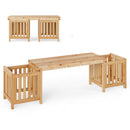 2 Person Wooden Patio Bench with Planter and 2 Side Flower Box