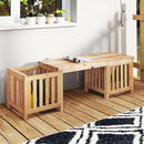 2 Person Wooden Patio Bench with Planter and 2 Side Flower Box