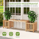 2 Person Wooden Patio Bench with Planter and 2 Side Flower Box